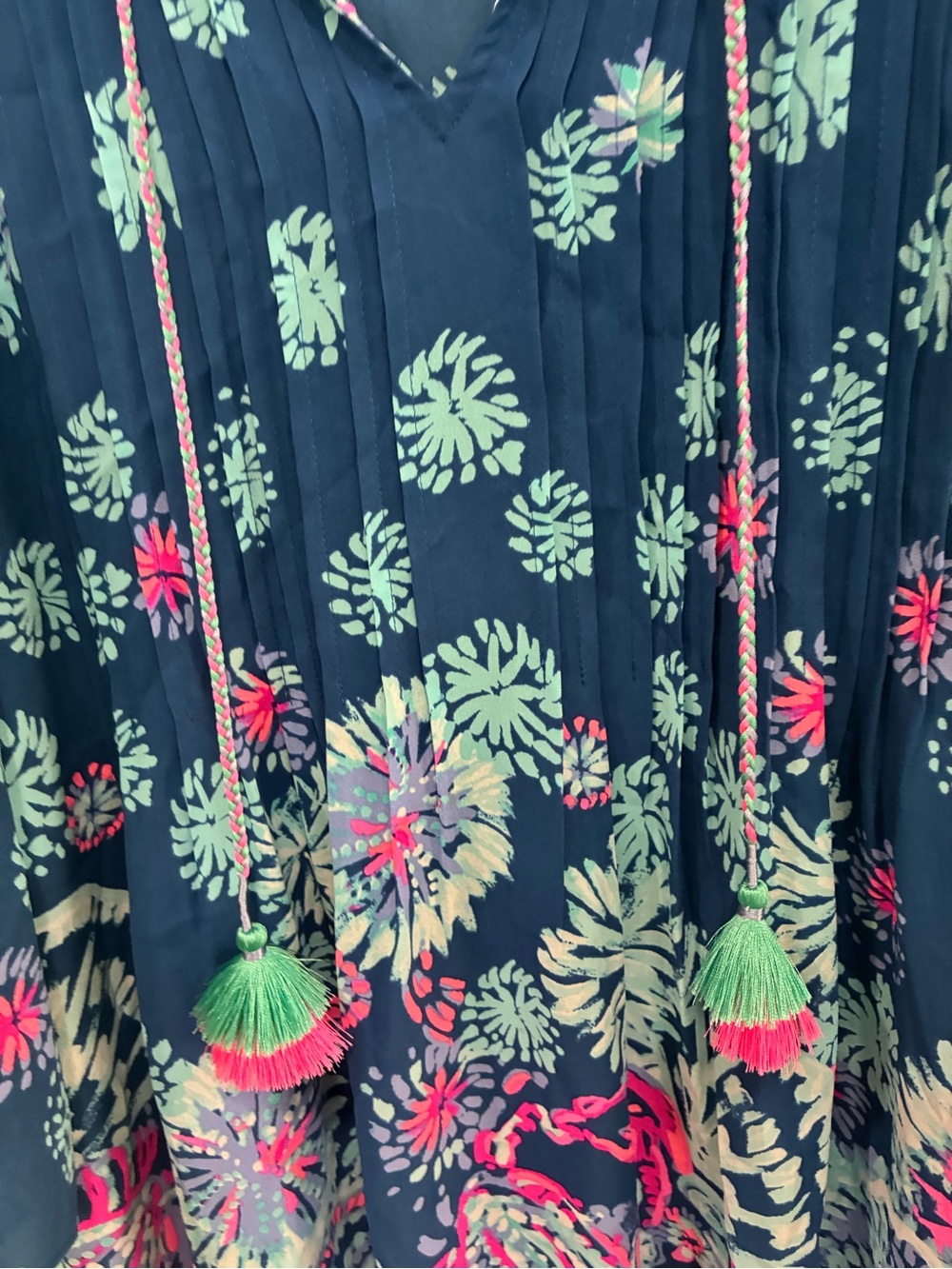 Lilly Pulitzer Tassel Tunic Top L fireworks boho women’s casual - Picture 3 of 7